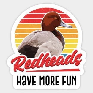 Redheads Have More Fun Retro Style Duck Gift Sticker